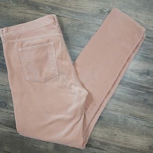 Pink Velvet Skinny Pants